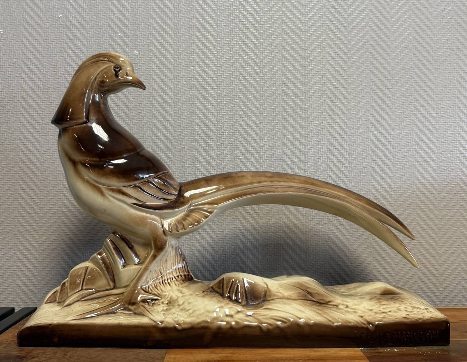 Charles Lemanceau: Art Deco ceramic pheasant