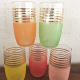 Five glasses with orangeade years 60