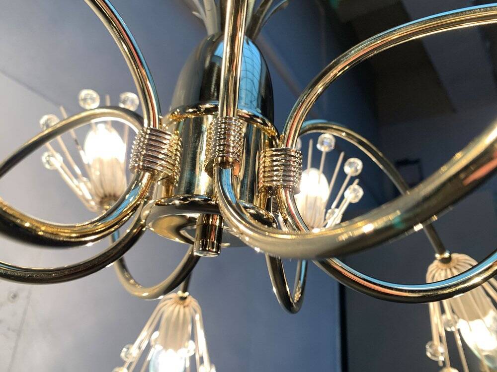 Austrian flower chandelier by Emil Stejnar for Rupert Nikoll, Vienna, Austria, 1950s.