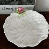 Vintage plat creux et ses 6 coupelles barbotine fraises