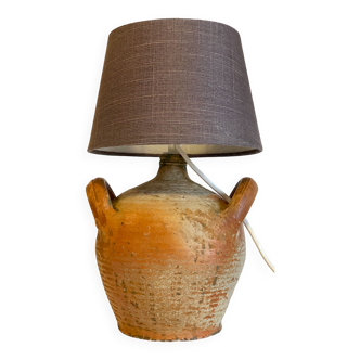 Lampe en poterie artisanale vintage