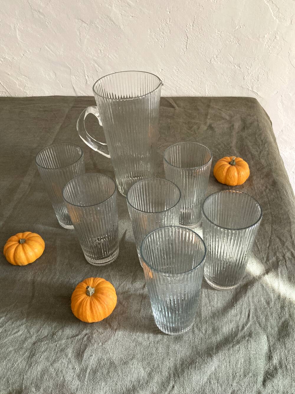 Antique glass orangeade set