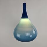 Set of blue glass Danish pendant lamps
