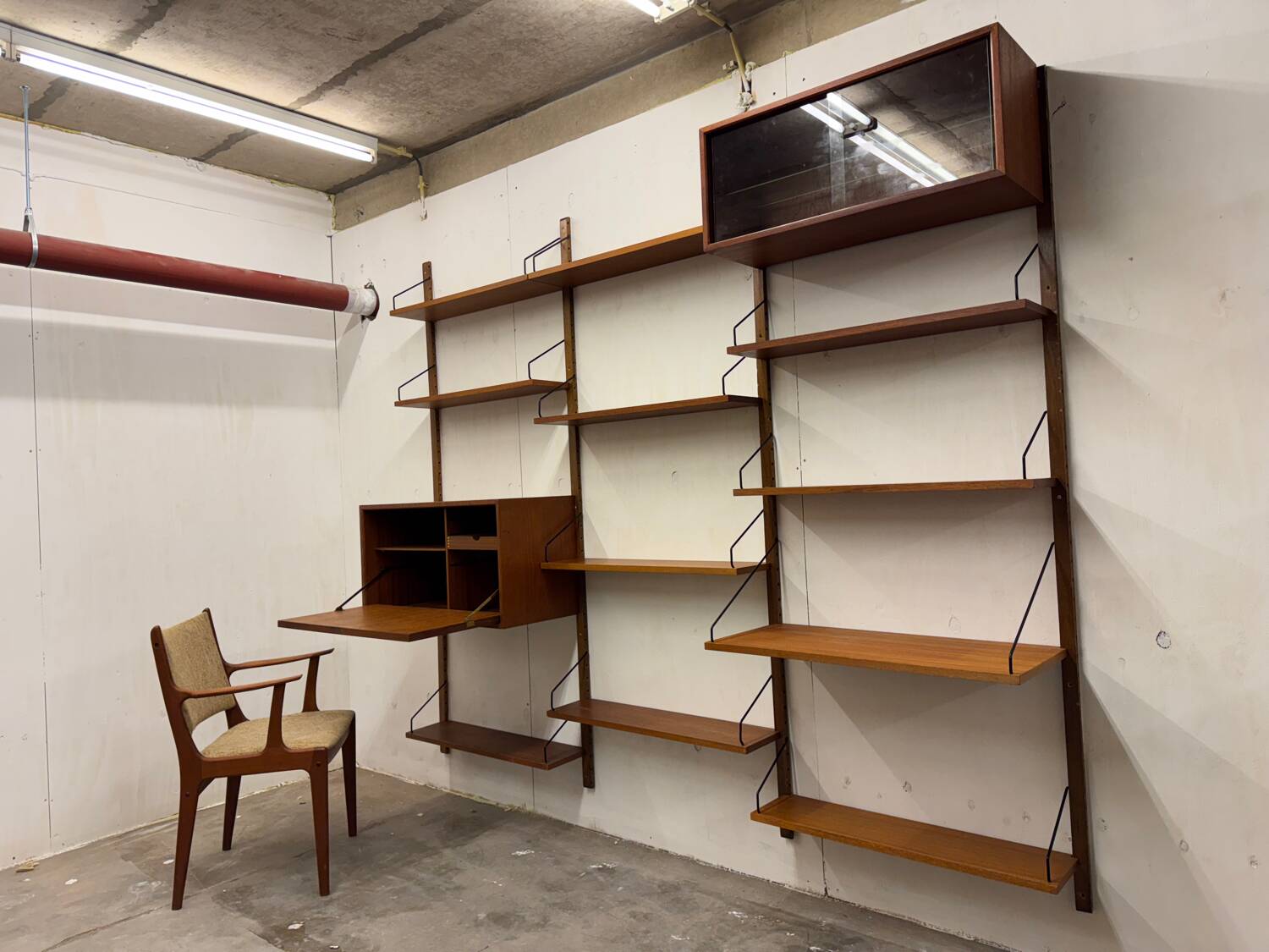 Meuble mural scandinave vintage en teck par Poul Cadovius pour Royal System, Cope
