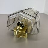 Wall light "Iron Rings" in brass and glass by Glashütte Limburg, Germany, 1970s