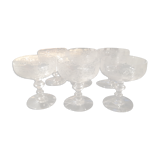 6 old champagne glasses