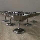 Series of 6 vintage ice cream cups from the 70s