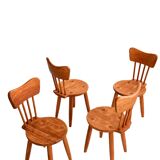 Set of 4 pine chairs by Torsten Claesson, Sweden circa 1950