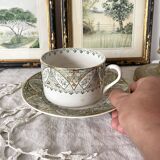 Large cup and saucer in Creil and Montereau ironstone.