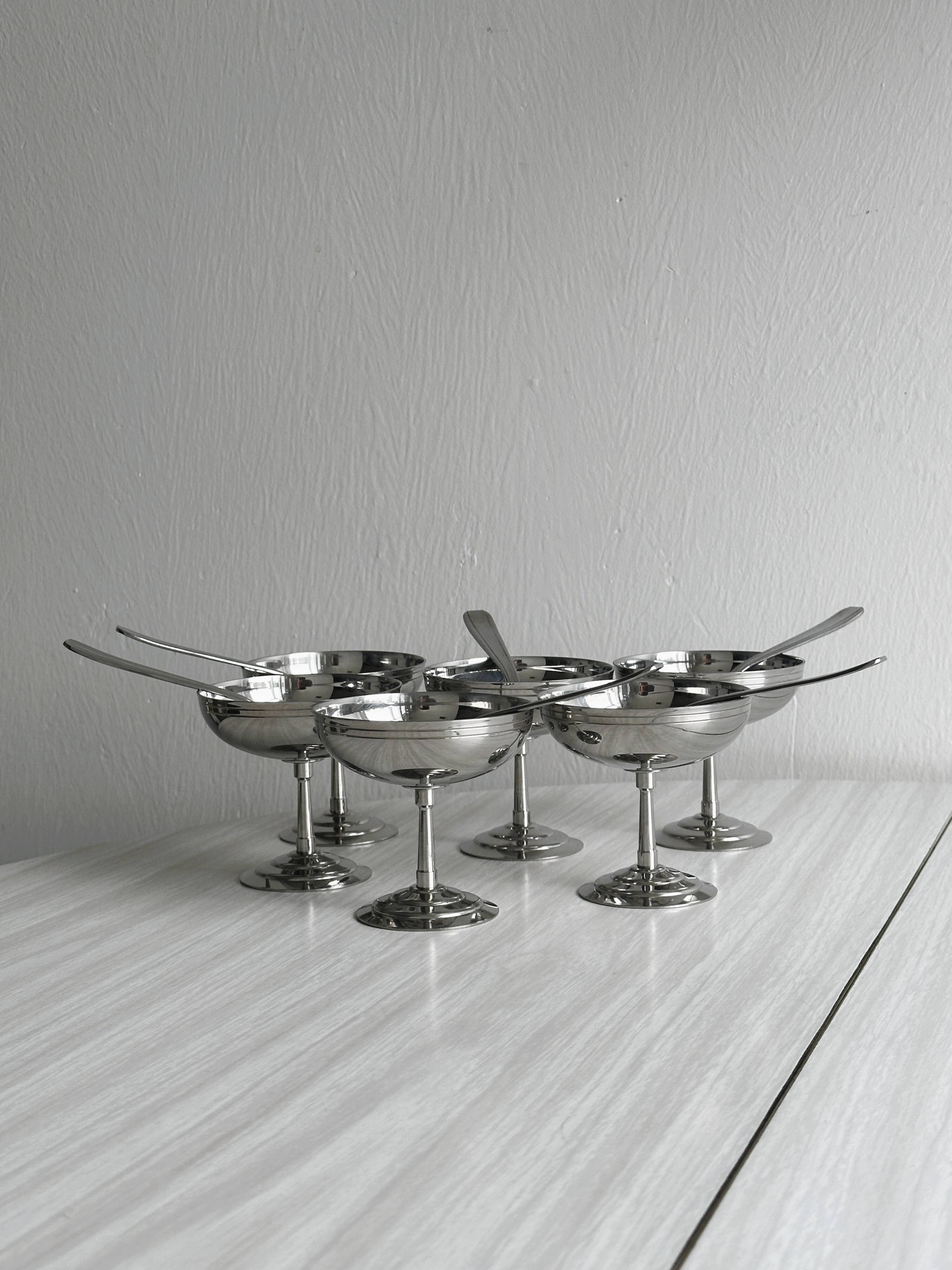 6 Letang Remy stainless steel footed cups