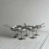 6 coupelles sur pied en inox Letang Remy