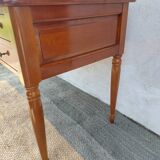 Desk, black leather top