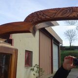 Buffet Art Déco en noyer avec marbres et guérites