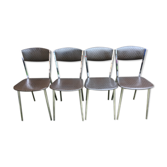 Skai and chrome chairs, 60s