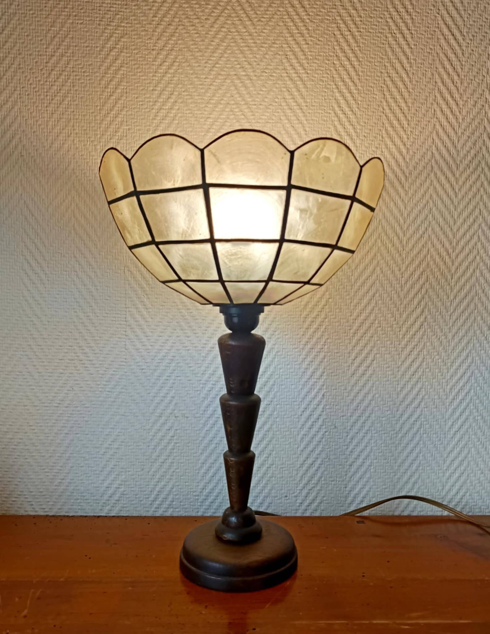 Lampe art déco nacre vintage