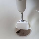 1970s “Mushroom” designer lamp in opaline glass and ABS base.