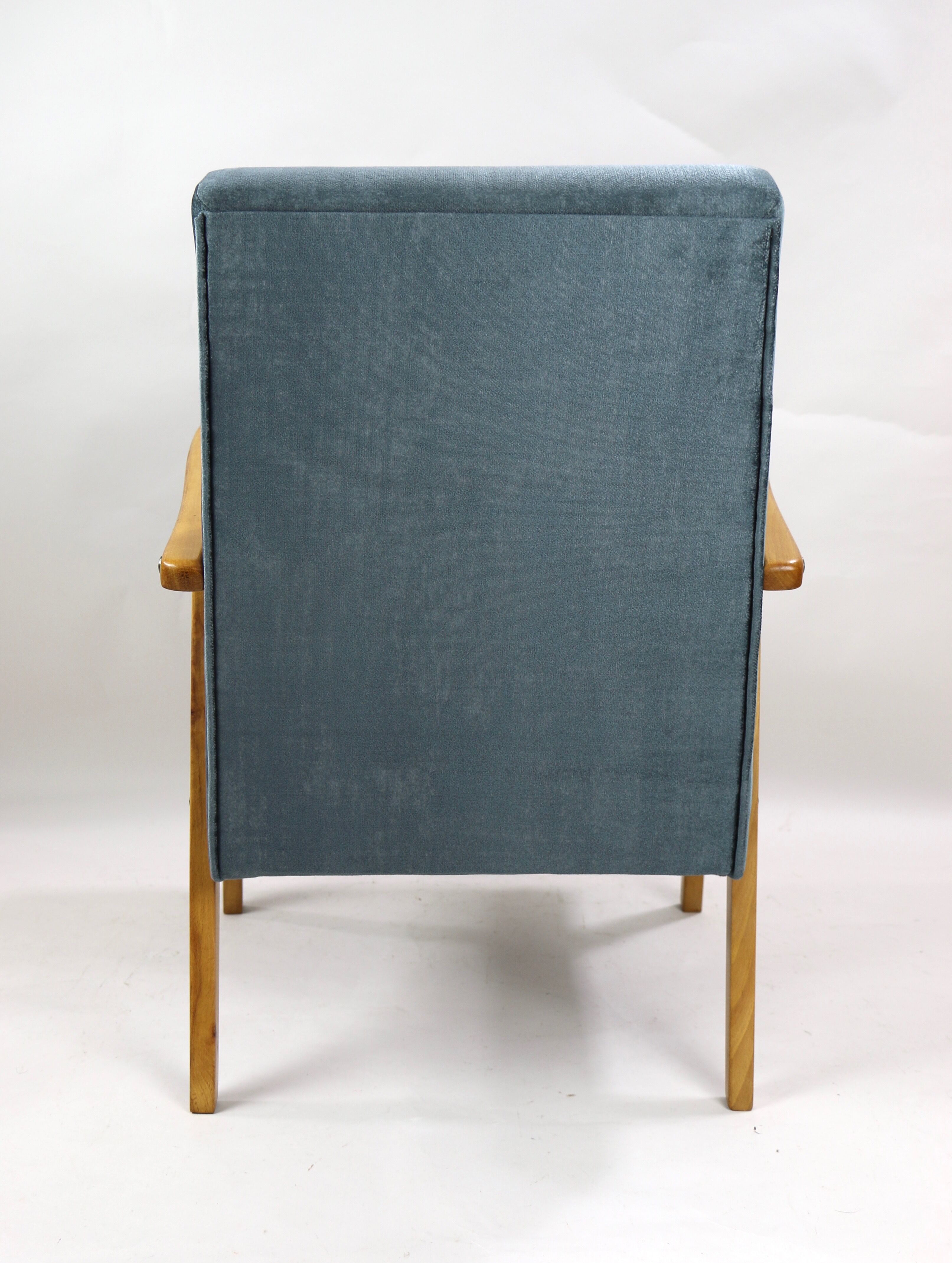 Set of 2 grey velvet armchairs, 1970s