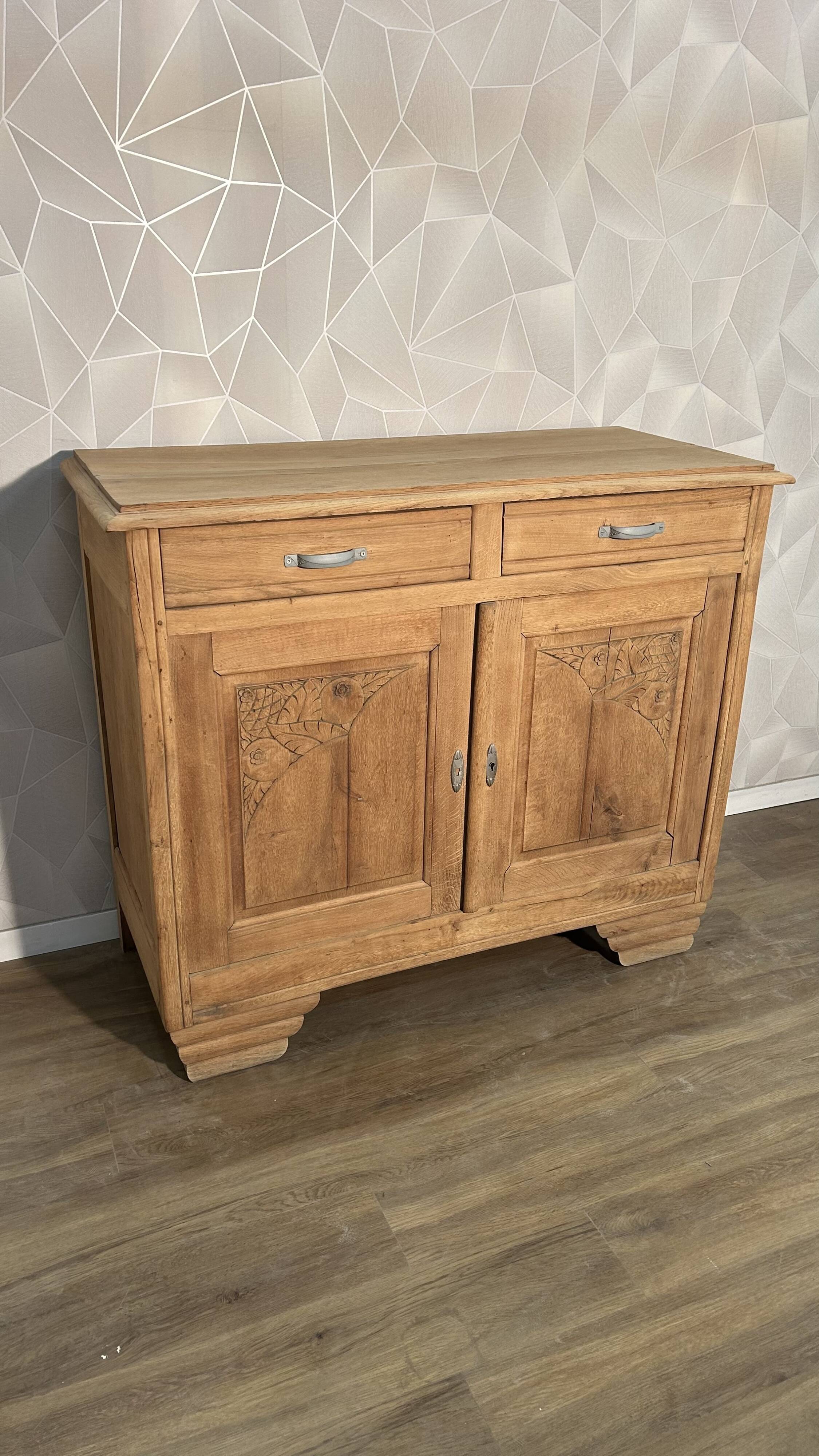 Art Deco sideboard in solid airbrushed oak