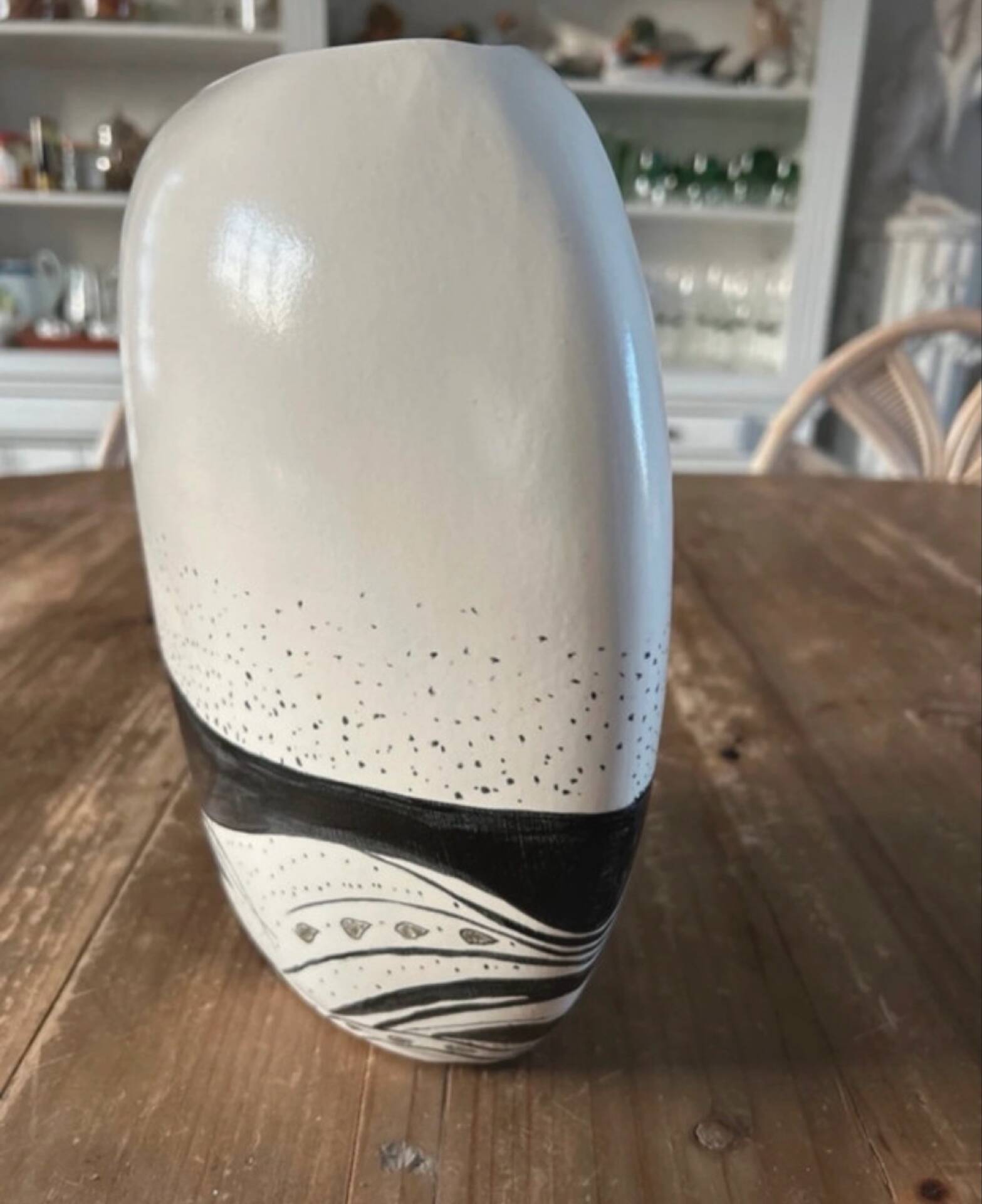 Vintage Greek style vase hand painted