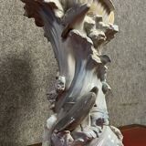 Vintage porcelain dolphin and shell vase circa 1960