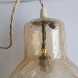 Large vintage brown glass hanging lamp