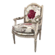 Louis XVI style armchair in white lacquered wood, 19th century