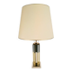 Geometric Brass and Chrome Table Lamp by Willy Daro, France, 1970