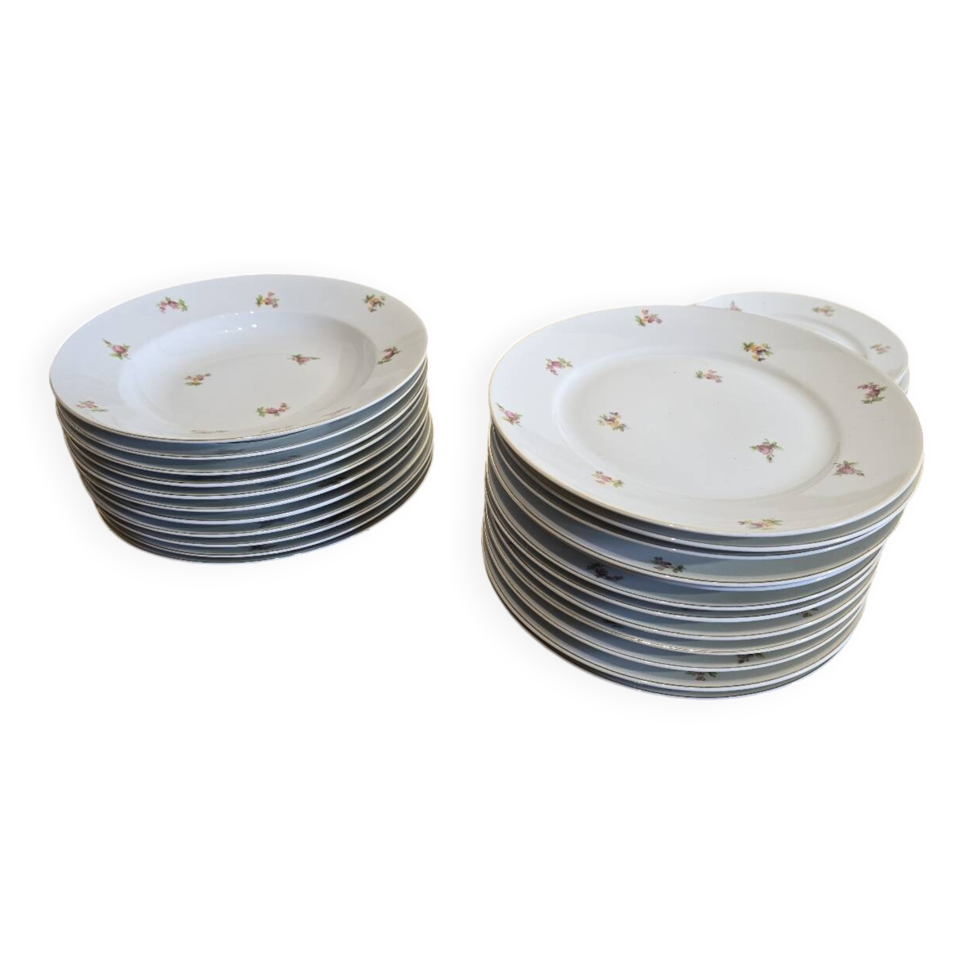 Set of Cérabel porcelain soup and dinner plates from Baudour