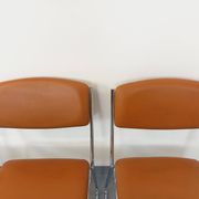 4 vintage sleigh chairs from the 70s, in designer chrome metal