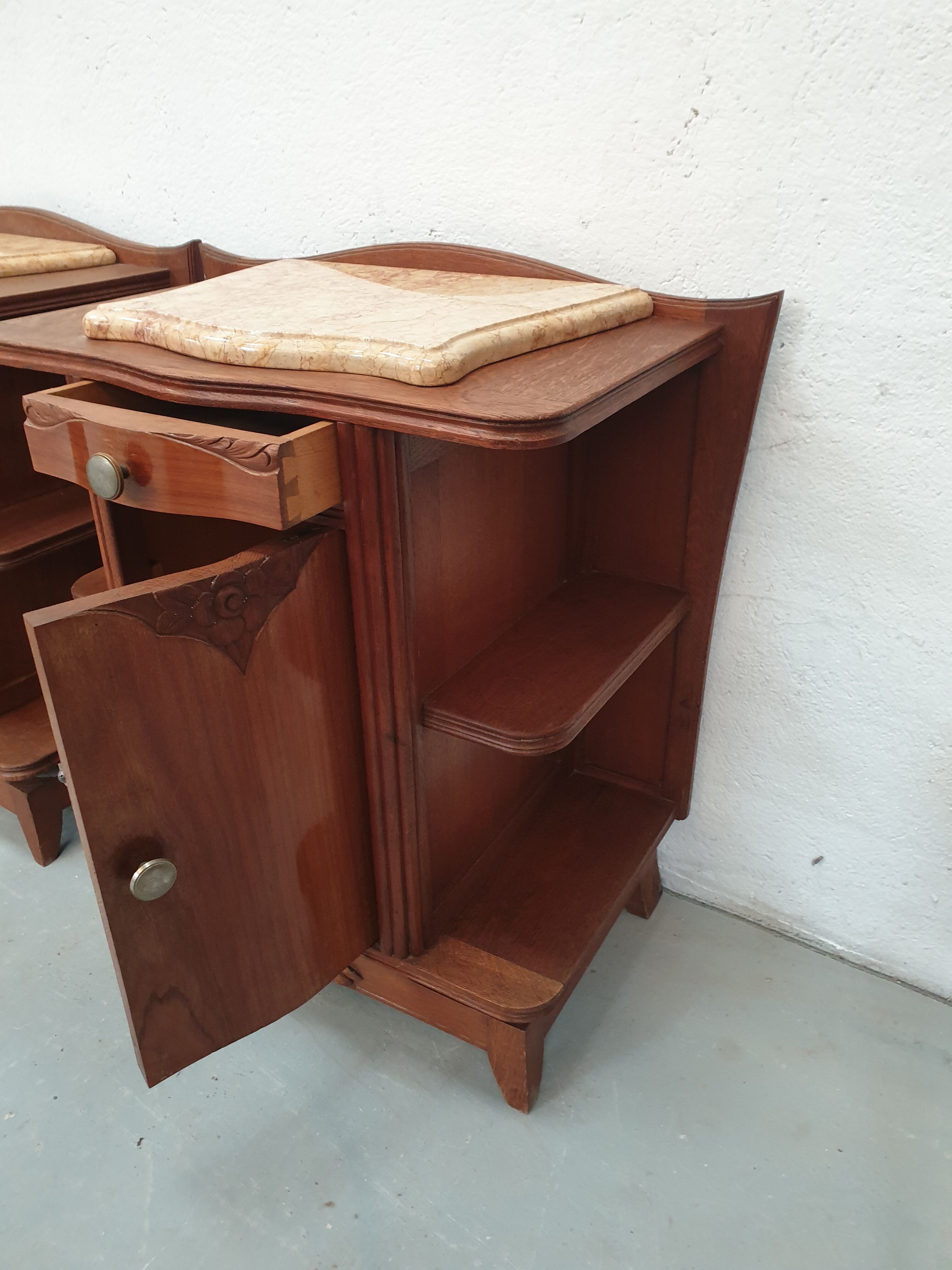 Pair of vintage bedside tables 40s