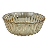 Saladier en verre ambré moulé rétro/vintage
