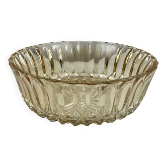 Retro/Vintage Molded Amber Glass Salad Bowl