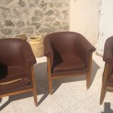3 Charles Bernel armchairs