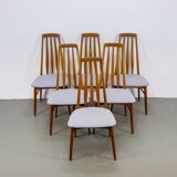Set of 6 eva vintage chairs in Teak Niels Koefoe Hornslet Midcentury 60s