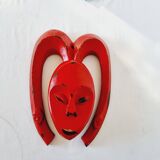 African Mask from Mali lacquered in red Exceptional piece