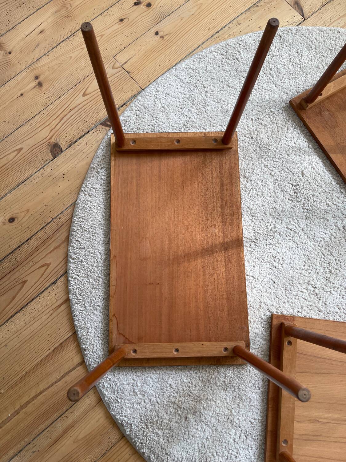 Scandinavian nesting tables in teak