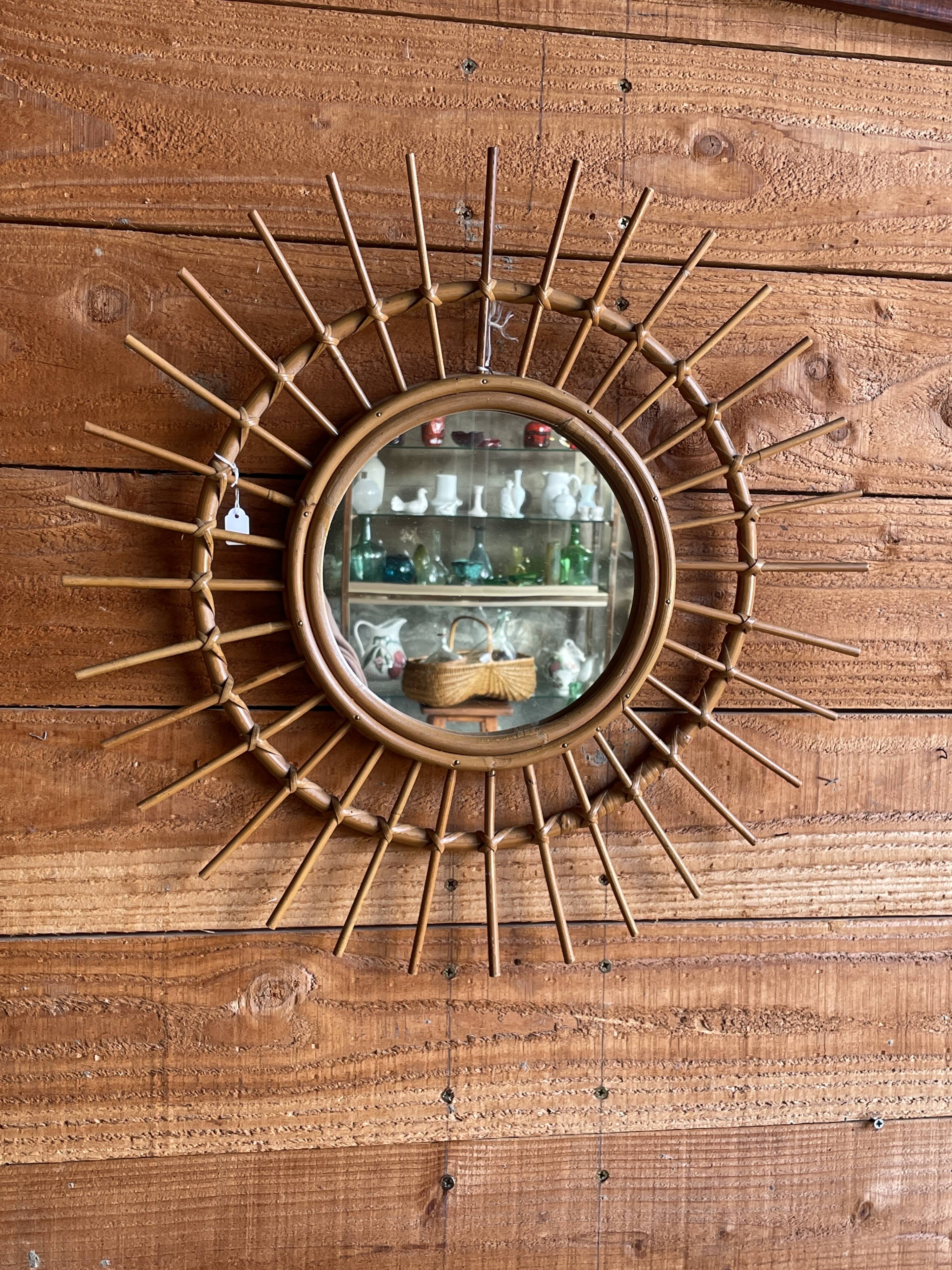 Rattan mirror