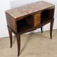 Vintage wooden and marble console table – classic style curved legs, 1950s