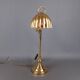 Tommaso Barbi polished brass table lamp vintage shell 1950