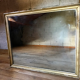 Mirror with golden mercury parquet signed david frame wood and stuck