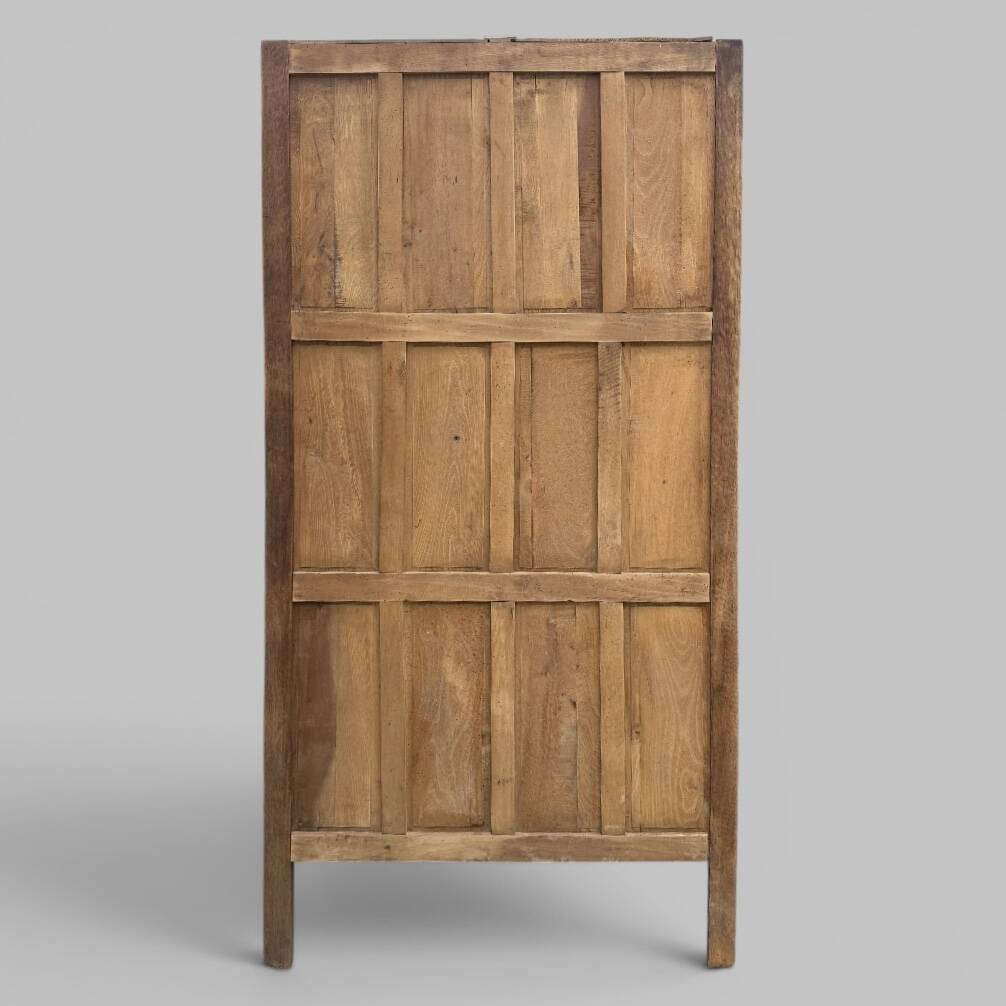 Art Deco bonnetière wardrobe from Paris in raw and solid oak.