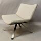 Design armchair with light grey skai top