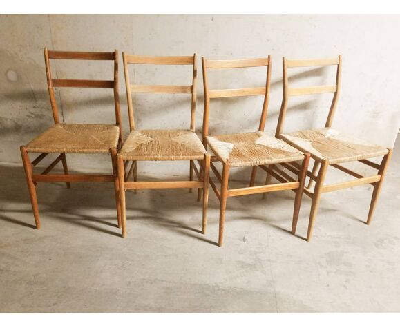 Set of 4 Leggera chairs by Gio Ponti | Selency