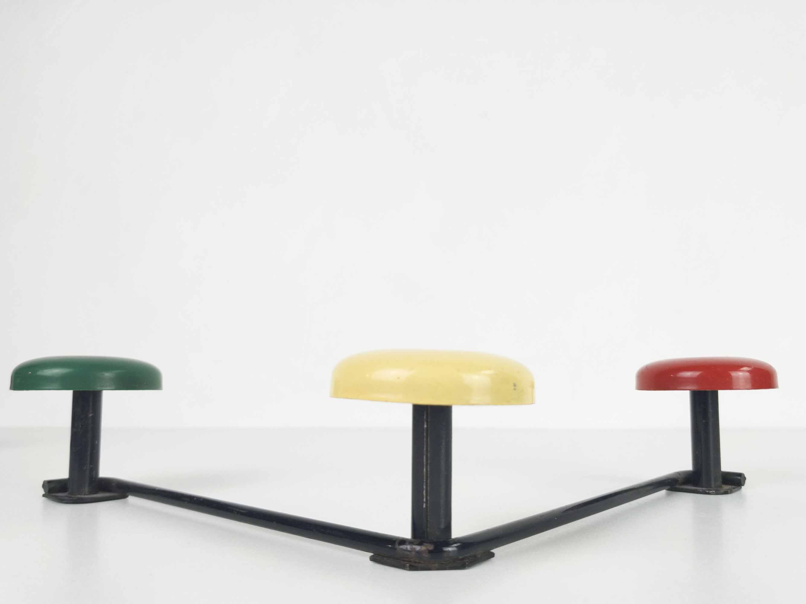 Pair of coatrack three 3 patères