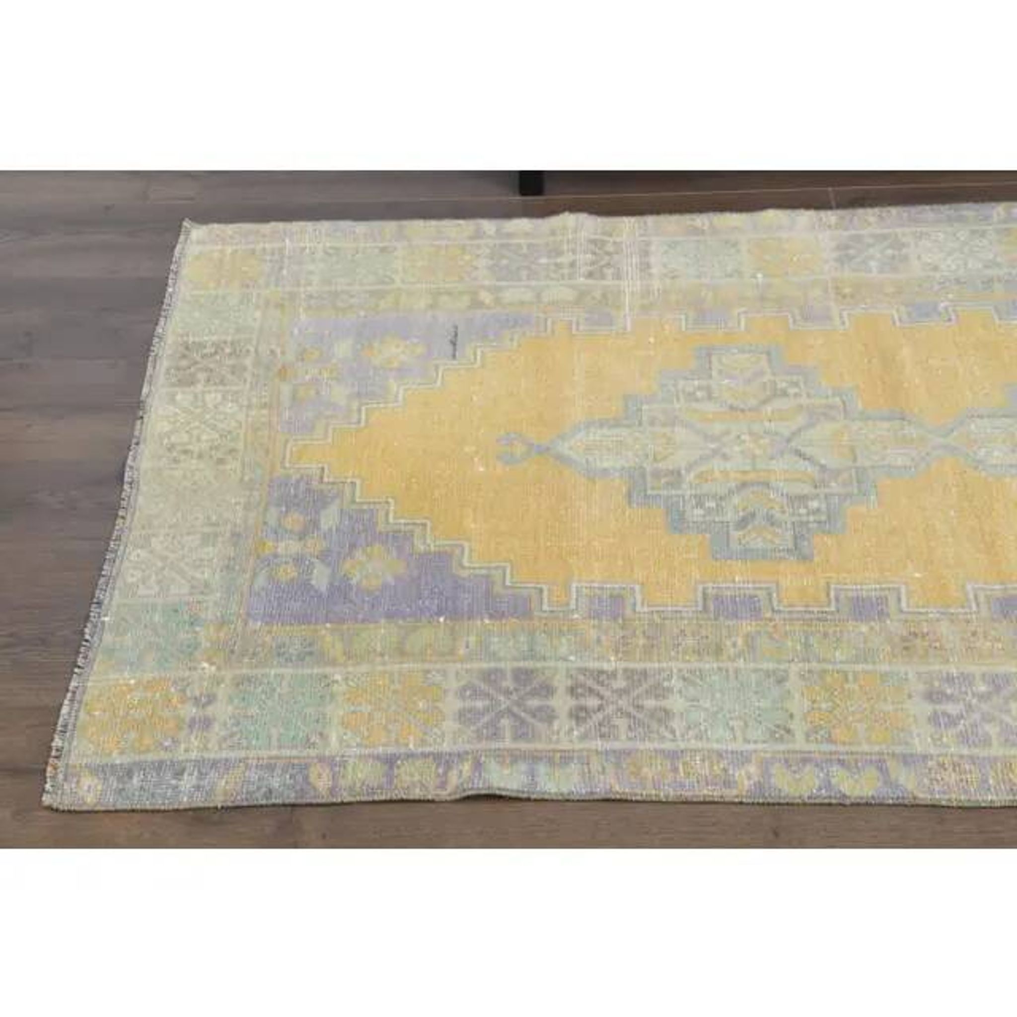 Vintage Turkish Oushak Handmade Wool Cotton Orange Area Rug 104x180
