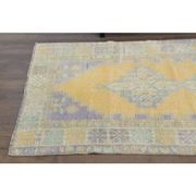 Vintage Turkish Oushak Handmade Wool Cotton Orange Area Rug 104x180