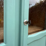 Vintage grey-green glass cabinet from the 1960s.