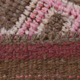 3x10 pink and brown herki runner rug, 307x88cm