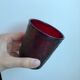 Set of 6 burgundy colored glass glasses 70s