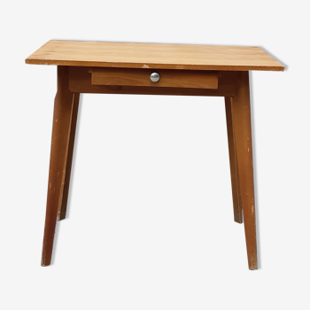 Bureau ou console en bois pieds compas